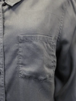 Harley Davidson Harley-Davidson Women's Solid Grey Vertical Text L/S Woven Shirt (S04) -Harley Davidson Shop 022fa5f3 90cf 5445 80d4 7f61ec1bffd3