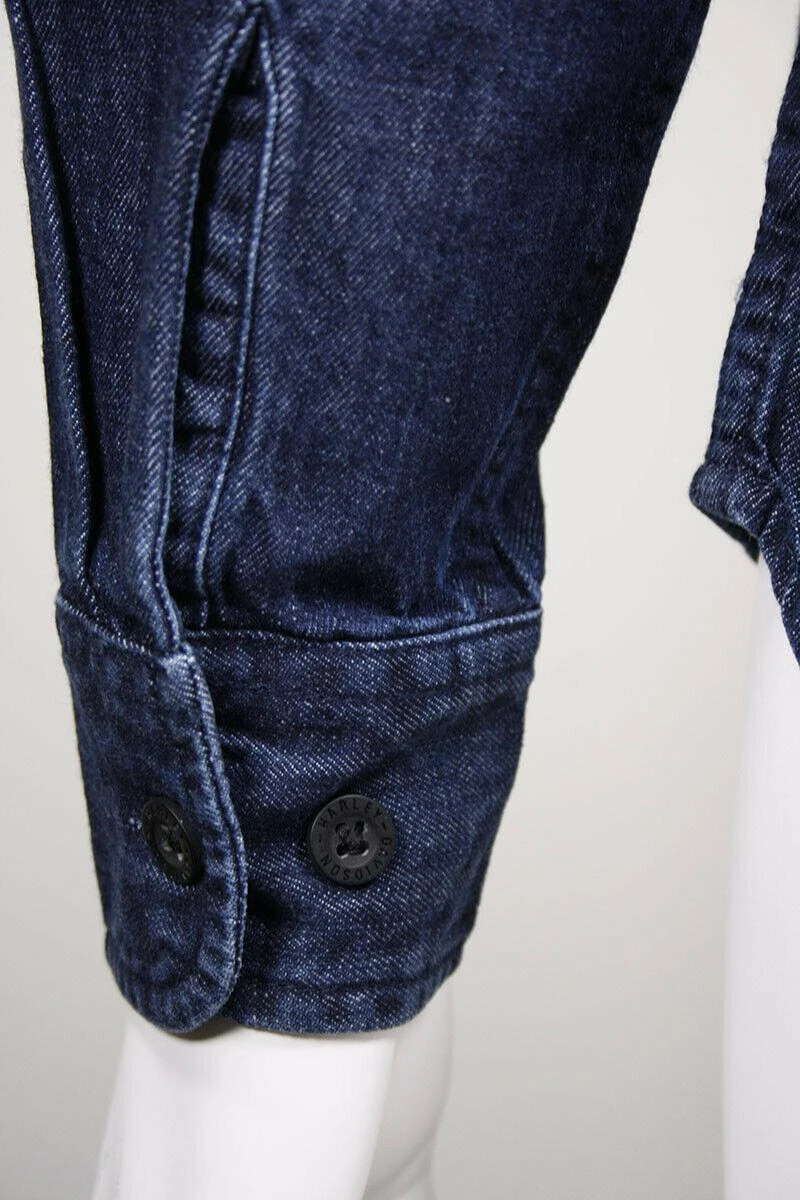 Harley Davidson Harley-Davidson Women's Navy Blue Denim L/S Woven Shirt (S03) 9 Harley Davidson Harley-Davidson Women's Navy Blue Denim L/S Woven Shirt (S03) - Image 7