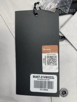 Harley Davidson Harley-Davidson Men's Solid Light Grey S/S Woven Shirt (S03) -Harley Davidson Shop 04b8c78e f093 5b82 9544 3e7e767da708