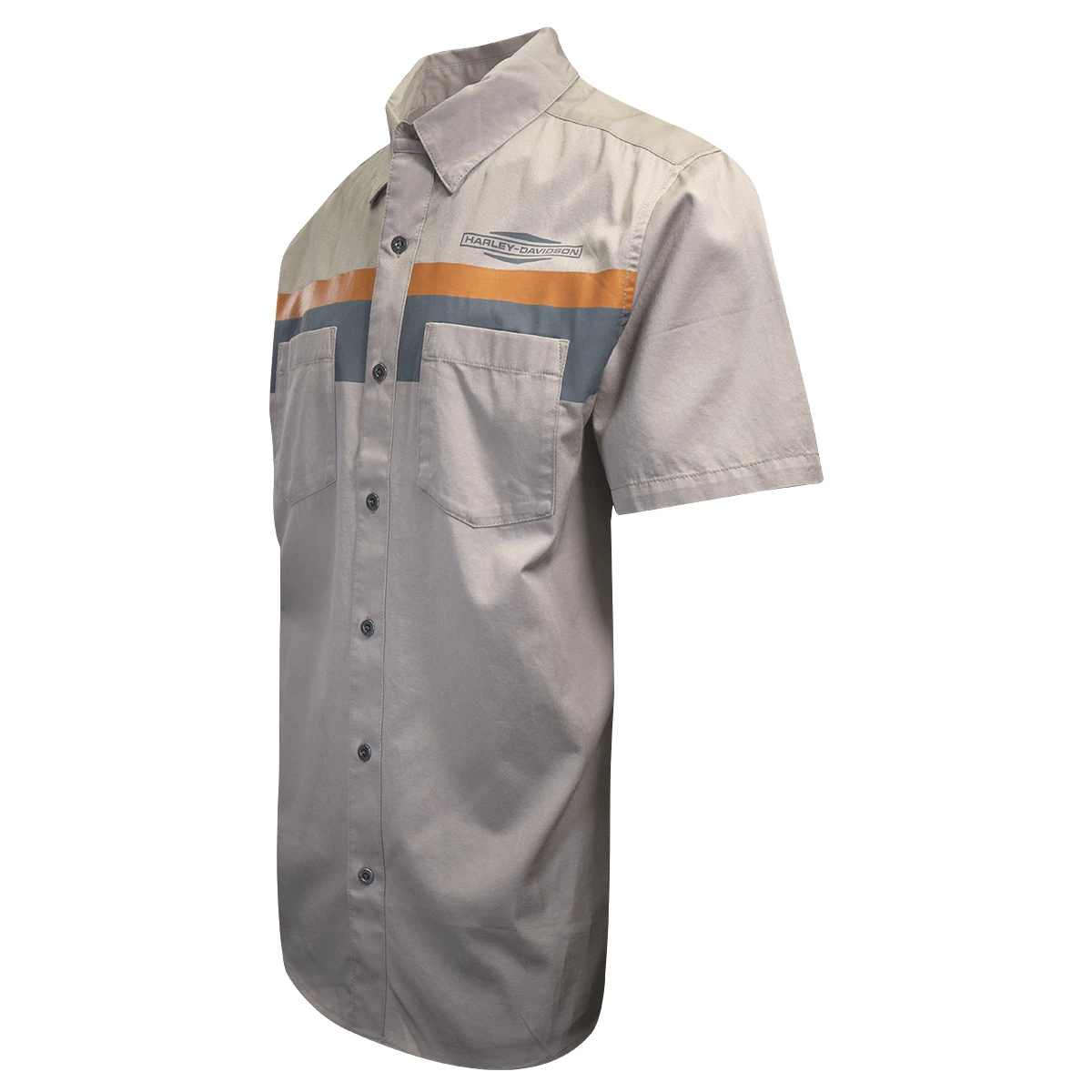 Harley Davidson Harley-Davidson Men's Khaki Sport Lines S/S Woven Shirt (S17) 4 Harley Davidson Harley-Davidson Men's Khaki Sport Lines S/S Woven Shirt (S17) - Image 2