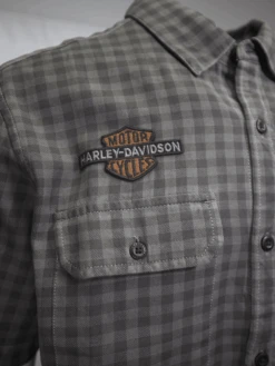 Harley Davidson Harley-Davidson Men's Charcoal Grey Mini Box Plaid S/S Woven Shirt (S18) 12 Harley Davidson Harley-Davidson Men's Charcoal Grey Mini Box Plaid S/S Woven Shirt (S18) -Harley Davidson Shop 09583685 78d3 5a46 bdd1 11791e2c47c6