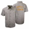 Harley Davidson Harley-Davidson Men's Grey Brown Plaid S/S Woven Shirt 2 Harley Davidson Harley-Davidson Men's Grey Brown Plaid S/S Woven Shirt -Harley Davidson Shop 137