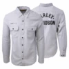 Harley Davidson Harley-Davidson Men's Slim Fit Light Grey L/S Woven 150