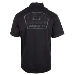 Harley Davidson Harley-Davidson Men's Black Beauty Wrench Crew S/S Woven Shirt (S46A) -Harley Davidson Shop 1559d9d6 10e9 5520 9eb1 0c7f3ed33627