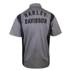 Harley Davidson Harley-Davidson Men's Grey Black Vertical Tone Staple S/S Woven Shirt (S37B) -Harley Davidson Shop 18ae3d8b da20 5af0 96f6 247b427141d5