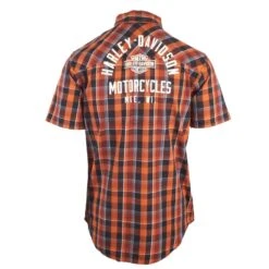 Harley Davidson Harley-Davidson Men's Orange Black Plaid MKE S/S Woven Shirt (S45) 12 Harley Davidson Harley-Davidson Men's Orange Black Plaid MKE S/S Woven Shirt (S45) -Harley Davidson Shop 192b39b8 3650 5a59 aaf5 2a0f56f11351