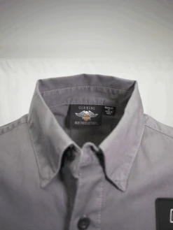 Harley Davidson Harley-Davidson Men's Grey #1 America L/S Woven Shirt (S06) -Harley Davidson Shop 20361b4a 6a45 5a41 b035 a34f5ffbb77e