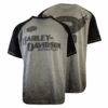 Harley Davidson Harley-Davidson Men's T-Shirt Grey Black Iron Bond Raglan Short Sleeve (S58) -Harley Davidson Shop 24569ce7 559f 5eb5 afc8 f094c9e94cc4