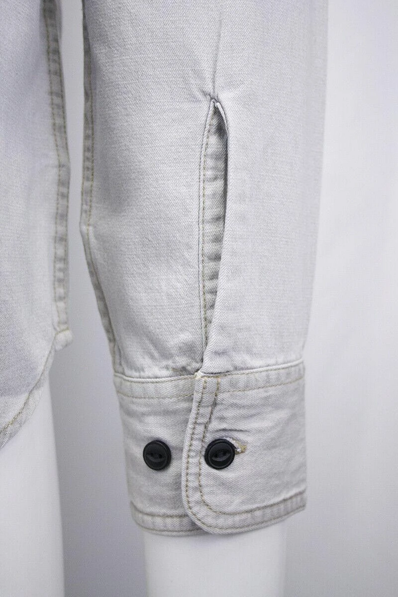 Harley Davidson Harley-Davidson Men's Light Grey Denim L/S Woven Shirt (101) 7 Harley Davidson Harley-Davidson Men's Light Grey Denim L/S Woven Shirt (101) - Image 5