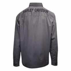 Harley Davidson Harley-Davidson Men's Grey #1 America L/S Woven Shirt (S06) -Harley Davidson Shop 29449e1c ee22 5d68 b89c 58734d7414d2