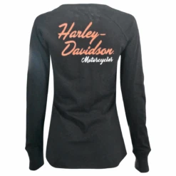 Harley Davidson Harley-Davidson Women's T-Shirt Iconic Zippered Round Neck Henley (S18) -Harley Davidson Shop 2ac5d2bd c052 5fc1 8841 1f8abb807229