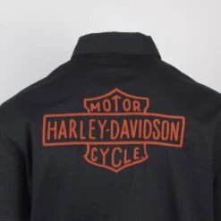 Harley Davidson Harley-Davidson Men's Black Hold Out H-DMC Patch S/S Woven Shirt (S41A) -Harley Davidson Shop 34416ddd 0e69 5e26 9736 46c3f97df713