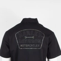 Harley Davidson Harley-Davidson Men's Black Beauty Wrench Crew S/S Woven Shirt (S46A) -Harley Davidson Shop 3c9bdede f83b 5b11 a272 8c12b0375946
