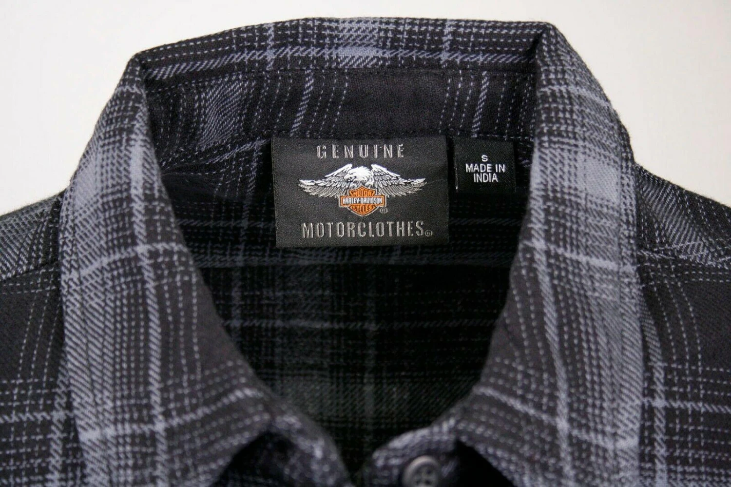 Harley Davidson Harley-Davidson Women's Black Blue Plaid L/S Woven Shirt 8 Harley Davidson Harley-Davidson Women's Black Blue Plaid L/S Woven Shirt - Image 6