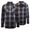 Harley Davidson Harley-Davidson Men's Charcoal Red Plaid L/S Woven Shirt (S08) -Harley Davidson Shop 41