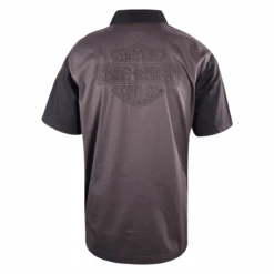 Harley Davidson Harley-Davidson Men's Black Collar Chain Stitched Grey S/S Woven Shirt (S32) 13 Harley Davidson Harley-Davidson Men's Black Collar Chain Stitched Grey S/S Woven Shirt (S32) -Harley Davidson Shop 44831911 4421 585f afed c1a41ecb8e19