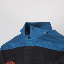 Harley Davidson Harley-Davidson Men's Blue Black Tone Timeless Mechanic L/S Woven Shirt (S47) -Harley Davidson Shop 451e60c7 12da 5f83 a3ae fe8fadffb538