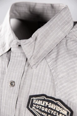 Harley Davidson Harley-Davidson Men's Grey Vertical Striped S/S Woven Shirt (S24) 14 Harley Davidson Harley-Davidson Men's Grey Vertical Striped S/S Woven Shirt (S24) -Harley Davidson Shop 4593bbd0 0dc5 5d5f 9a3b d8180f3666c5