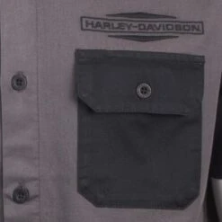 Harley Davidson Harley-Davidson Men's Grey Black Blue Est. 1903 Colorblock S/S Woven Shirt (S36) 14 Harley Davidson Harley-Davidson Men's Grey Black Blue Est. 1903 Colorblock S/S Woven Shirt (S36) -Harley Davidson Shop 479f35c1 0e92 5e9b 8c00 16aed3cdfcce