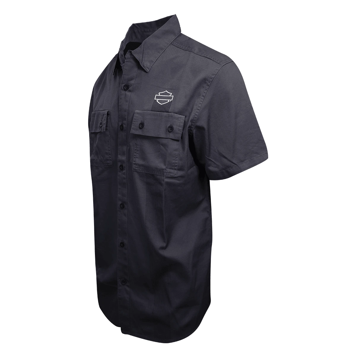Harley Davidson Harley-Davidson Men's Essential Grey S/S Woven Shirt (S01) 6 Harley Davidson Harley-Davidson Men's Essential Grey S/S Woven Shirt (S01) - Image 4