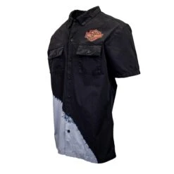 Harley Davidson Harley-Davidson Men's Black Diagonal Paint S/S Woven Shirt (S09) -Harley Davidson Shop 4a123907 c698 5564 b914 64472e7be34a