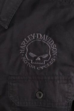 Harley Davidson Harley-Davidson Men's Willie G Skull Solid L/S Woven Shirt (S21) -Harley Davidson Shop 4b216b61 1275 5ac9 b2aa 64880fea6d1b