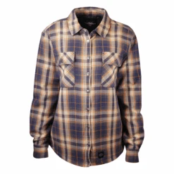 Harley Davidson Harley-Davidson Women's Navy Orange Tan Plaid L/S Woven Shirt Jacket