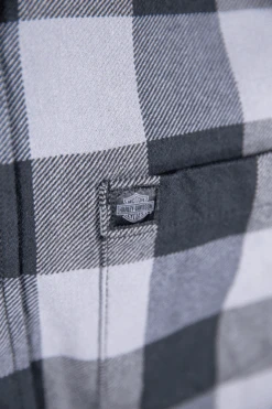 Harley Davidson Harley-Davidson Men's Blue Grey Black Plaid Snap On Button L/S Woven Shirt (S16) -Harley Davidson Shop 4e0e71e8 cdbe 5c58 a0f2 52bcae621013