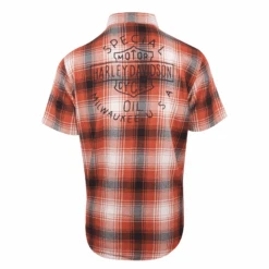 Harley Davidson Harley-Davidson Men's Orange Black White Plaid Special Oil S/S Woven Shirt (S33) 12 Harley Davidson Harley-Davidson Men's Orange Black White Plaid Special Oil S/S Woven Shirt (S33) -Harley Davidson Shop 4ebebeb1 55d7 539d aac6 fba74c04d7db