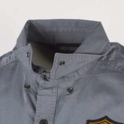 Harley Davidson Harley-Davidson Men's Stormy Weather Aqua Bar & Shield S/S Woven Shirt (S43A) -Harley Davidson Shop 5508ff02 aa03 5a66 af49 12e780fefa97