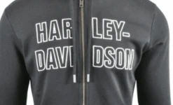 Harley Davidson Harley-Davidson Women's Hoodie Black White Block Text Full Zip (S07) -Harley Davidson Shop 57585b25 df65 5eb9 8131 0876d8643622