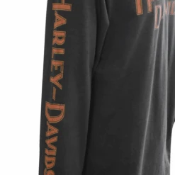 Harley Davidson Harley-Davidson Men's T-Shirt Charcoal Cracked Logo Long Sleeve (S91) -Harley Davidson Shop 5865c3d1 a7c3 504e 9def 7b0fe91ac188
