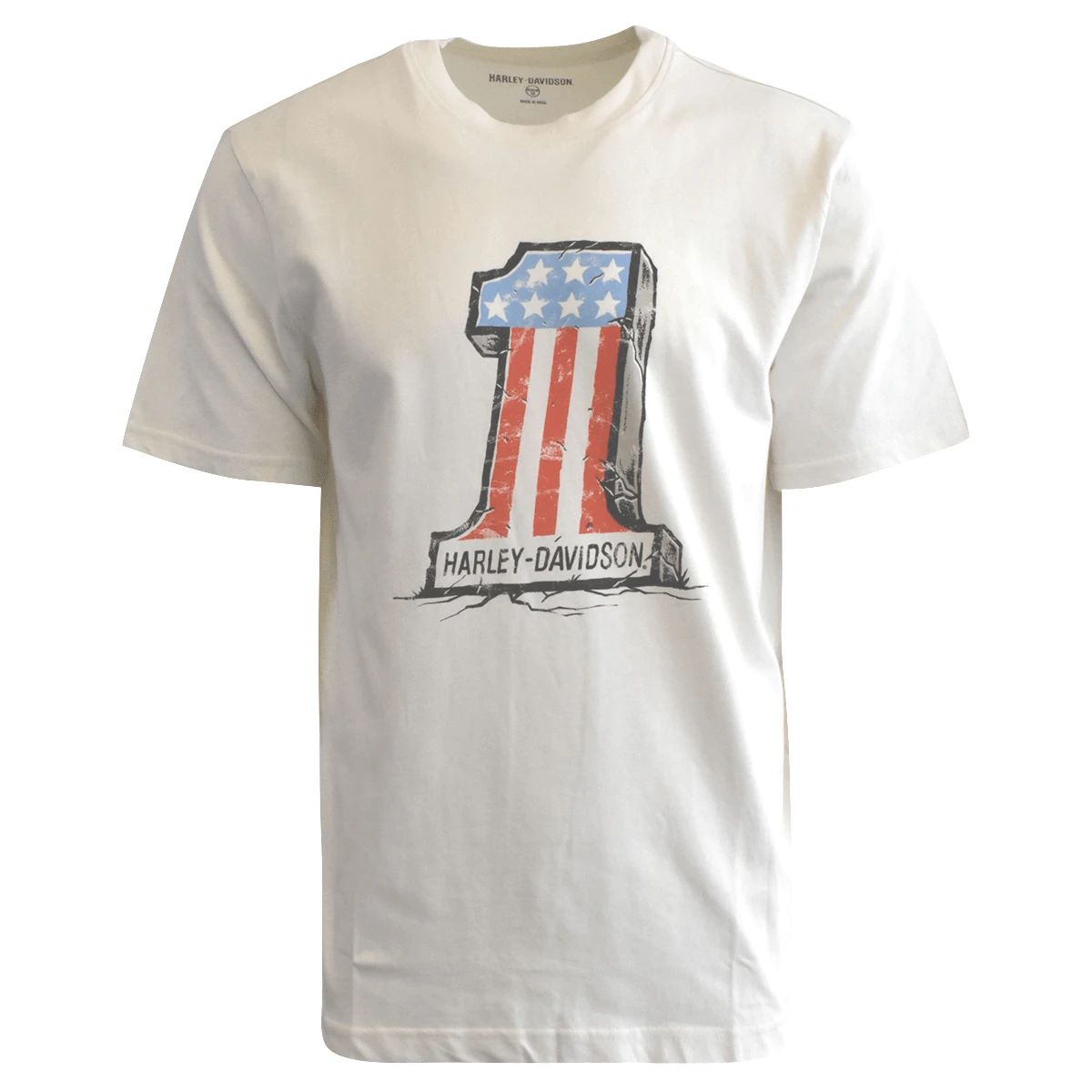 Harley Davidson Harley-Davidson Men's T-Shirt Ivory #1 American Flag Tee (S87) 2 Harley Davidson Harley-Davidson Men's T-Shirt Ivory #1 American Flag Tee (S87)