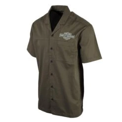 Harley Davidson Harley-Davidson Men's Grape Leaf Wrench Crew S/S Woven Shirt (S46B) -Harley Davidson Shop 63311be5 d374 5d41 95c5 b748594fd4cc
