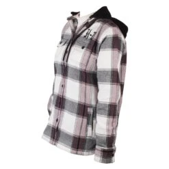 Harley Davidson Harley-Davidson Women's H-D Cream Purple Plaid Hooded L/S Shirt Jacket -Harley Davidson Shop 7266c997 df8e 55ad 8cc7 8d4ac8a7d6b3