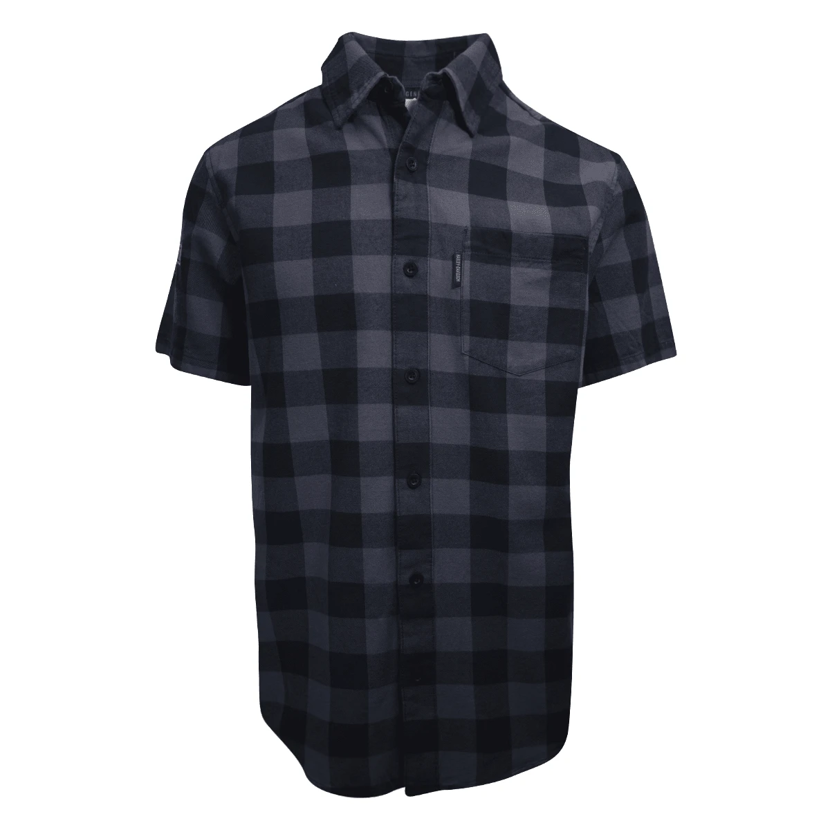 Harley Davidson Harley-Davidson Men's Navy Box Plaid S/S Woven Shirt (S04) 4 Harley Davidson Harley-Davidson Men's Navy Box Plaid S/S Woven Shirt (S04) - Image 2
