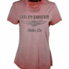 Harley Davidson Harley-Davidson Women's T-Shirt Pink Antique Street Faded Inside Out Print (S11)