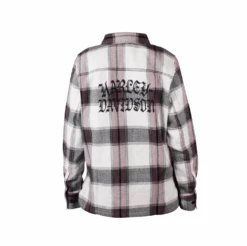 Harley Davidson Harley-Davidson Women's H-D Cream Purple Plaid Hooded L/S Shirt Jacket -Harley Davidson Shop 80ceeec9 a97f 5da9 81a3 2ce91192b298