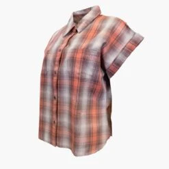 Harley Davidson Harley-Davidson Women's Red Orange Ombre Plaid S/S Woven Shirt Vest (S03) -Harley Davidson Shop 80dddf2e d9e6 5346 90bd 1cd8d9622ce9