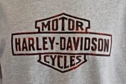 Harley Davidson Harley-Davidson Men's T-Shirt Grey Red Cracked Logo (S88) -Harley Davidson Shop 8171517f 7592 5642 936a fb983e8d12b9