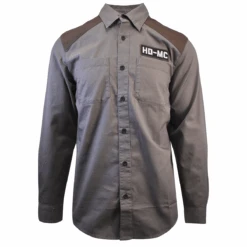 Harley Davidson Harley-Davidson Men's Shirt Dark Grey HDMC Long Sleeve Woven (127)
