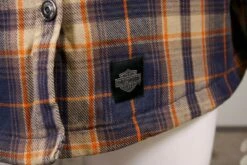 Harley Davidson Harley-Davidson Women's Navy Orange Tan Plaid L/S Woven Shirt Jacket -Harley Davidson Shop 9bf3a0f8 48e3 5dae a374 e079a8b3e06a