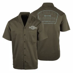 Harley Davidson Harley-Davidson Men's Grape Leaf Wrench Crew S/S Woven Shirt (S46B)