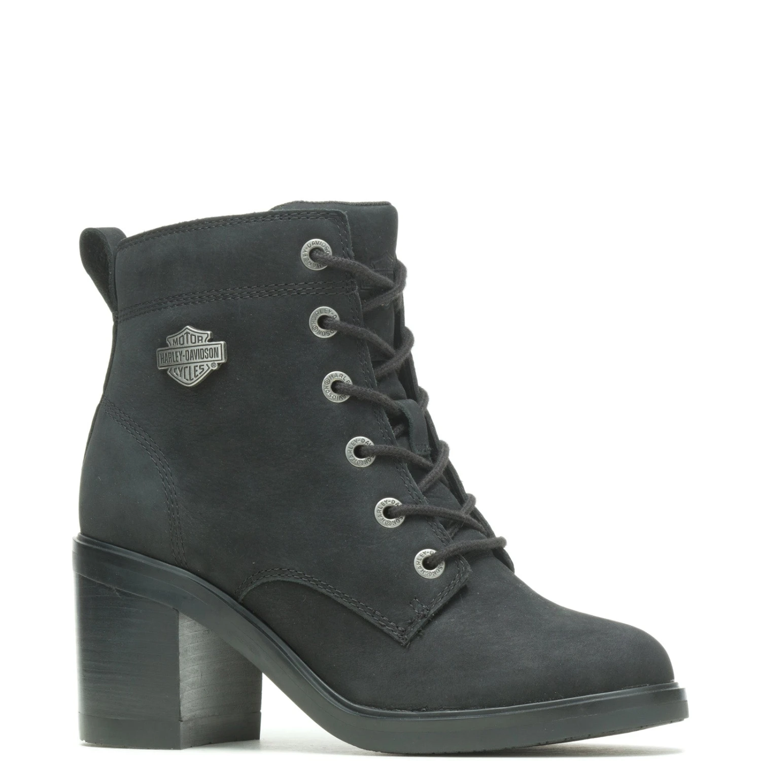 Harley Davidson Harley-Davidson Corby Lace D15000 Womens Black Leather Ankle & Booties Boots 4 Harley Davidson Harley-Davidson Corby Lace D15000 Womens Black Leather Ankle & Booties Boots - Image 2