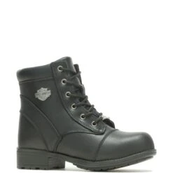 Harley Davidson Harley-Davidson Raine Steel Toe D83883 Womens Black Leather Motorcycle Boots