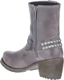Harley Davidson Harley-Davidson Tamori Harness D84671 Womens Gray Leather Motorcycle Boots -Harley Davidson Shop HDW D84671 010820 S20 IMG11 07