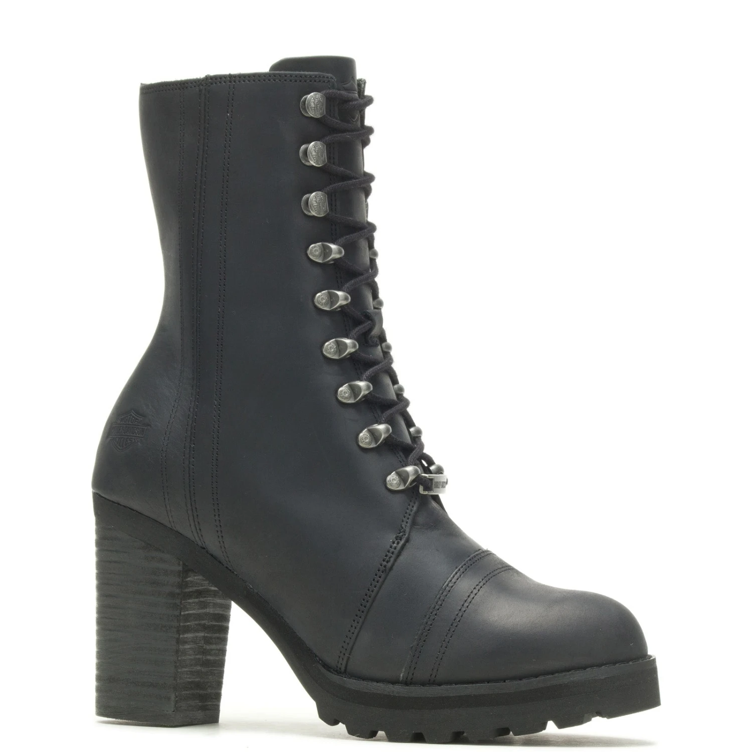 Harley Davidson Harley-Davidson Seneca 7" Lace Up D84701 Womens Black Motorcycle Boots 4 Harley Davidson Harley-Davidson Seneca 7" Lace Up D84701 Womens Black Motorcycle Boots - Image 2