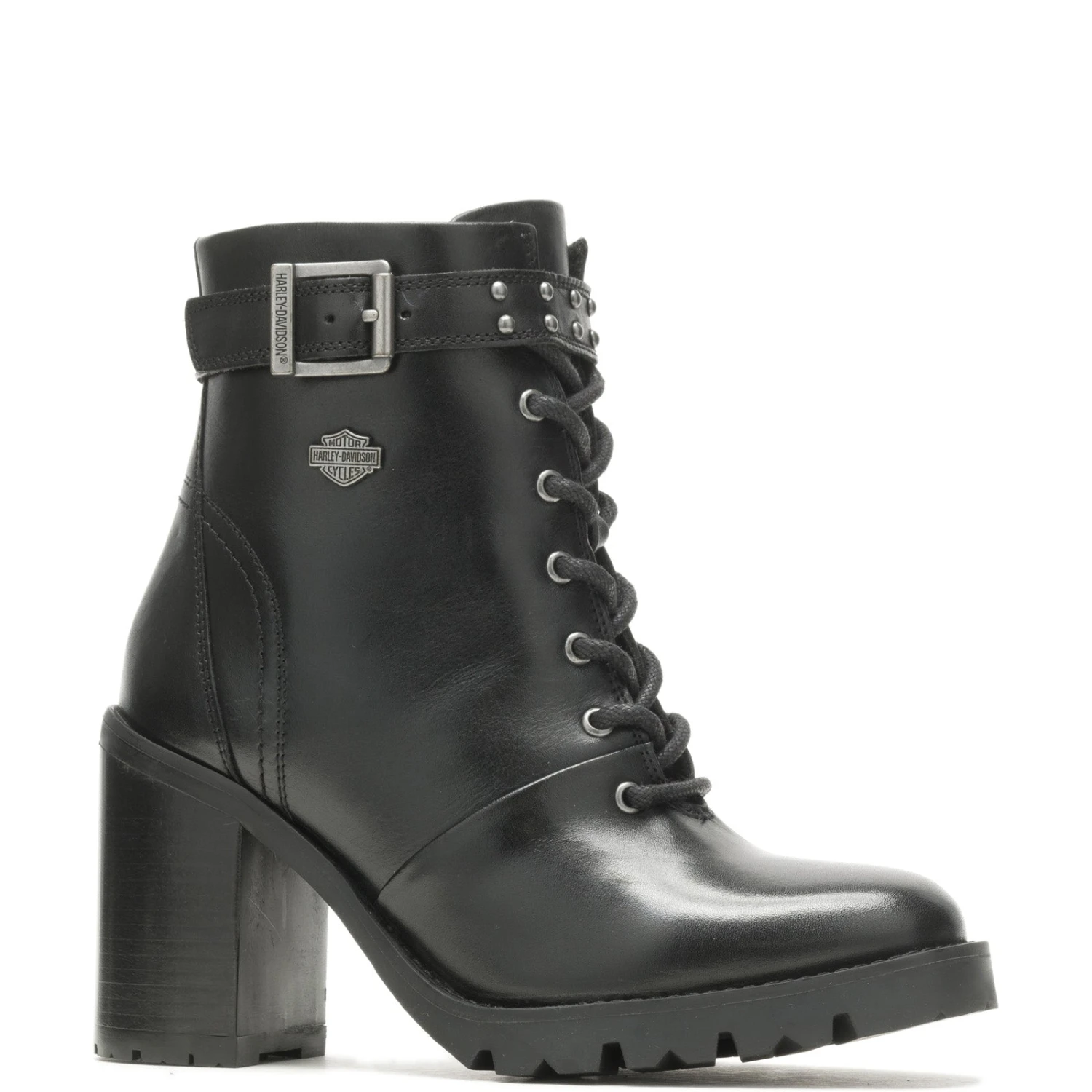 Harley Davidson Harley-Davidson Adina Lace D84729 Womens Black Leather Motorcycle Boots 4 Harley Davidson Harley-Davidson Adina Lace D84729 Womens Black Leather Motorcycle Boots - Image 2