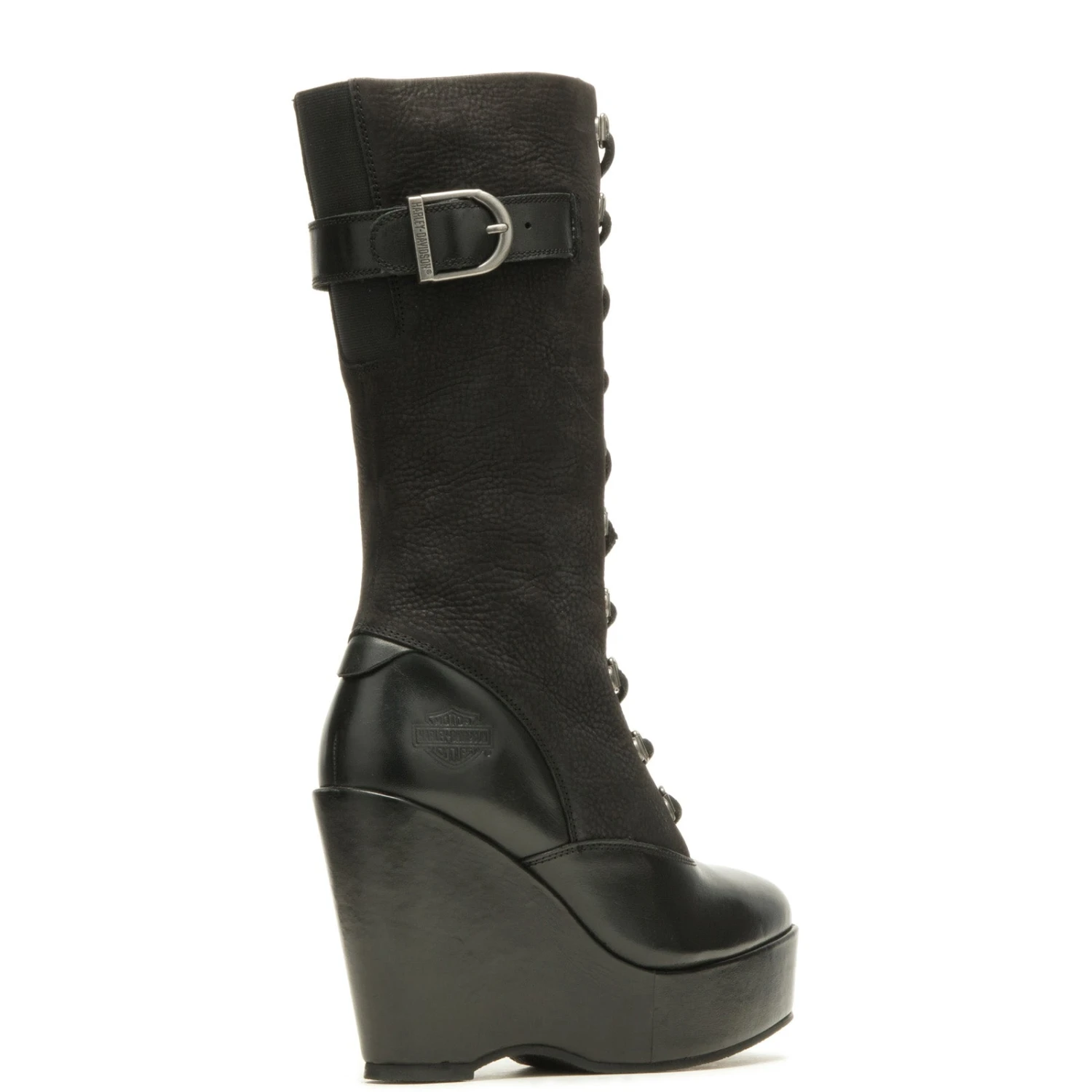 Harley Davidson Harley-Davidson Celina 10" Lace Wedge D84732 Womens Black Motorcycle Boots 11 Harley Davidson Harley-Davidson Celina 10" Lace Wedge D84732 Womens Black Motorcycle Boots - Image 9