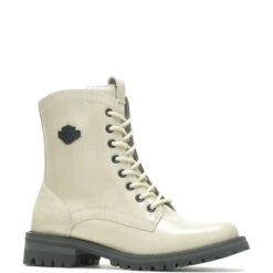 Harley Davidson Harley-Davidson Walsen 5" Lace D87255 Womens Beige Leather Motorcycle Boots